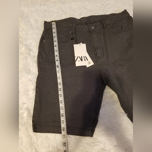 NWT MENS ZARA STEEL GRAY DENIM SHORTS SIZE 44 - Picture 3 of 8
